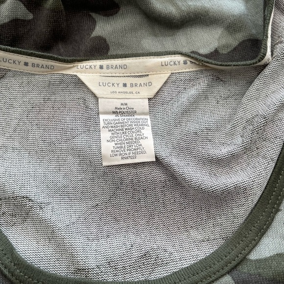 Lucky Brand Ladies' 4-Piece Pajama Set  Green (Distressed Camo), - Picture 5 of 7